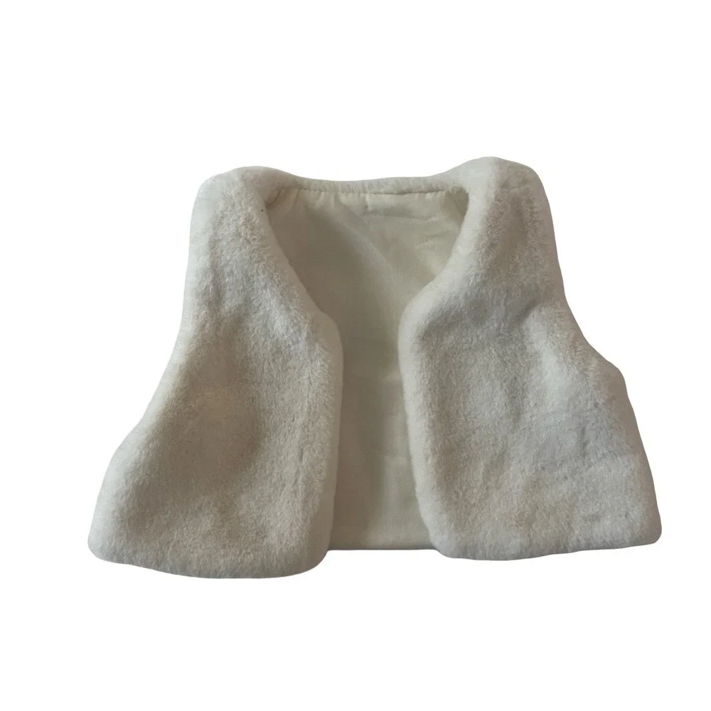 Tommy Bahama Girls Size 24 Month Long Sleeve Shirt Faux Fur Vest Set Brown White